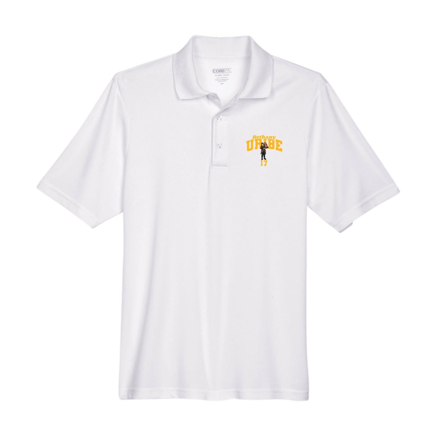 Performance Polo — Signature Arch in White