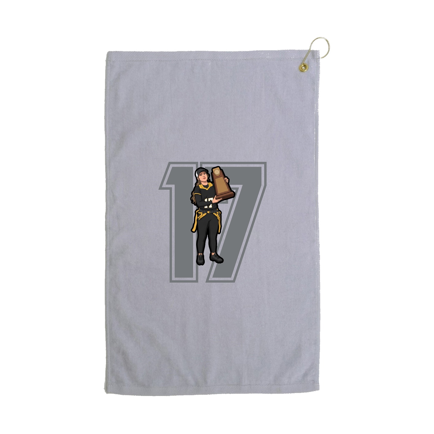 Golf Towel — Number in Grey