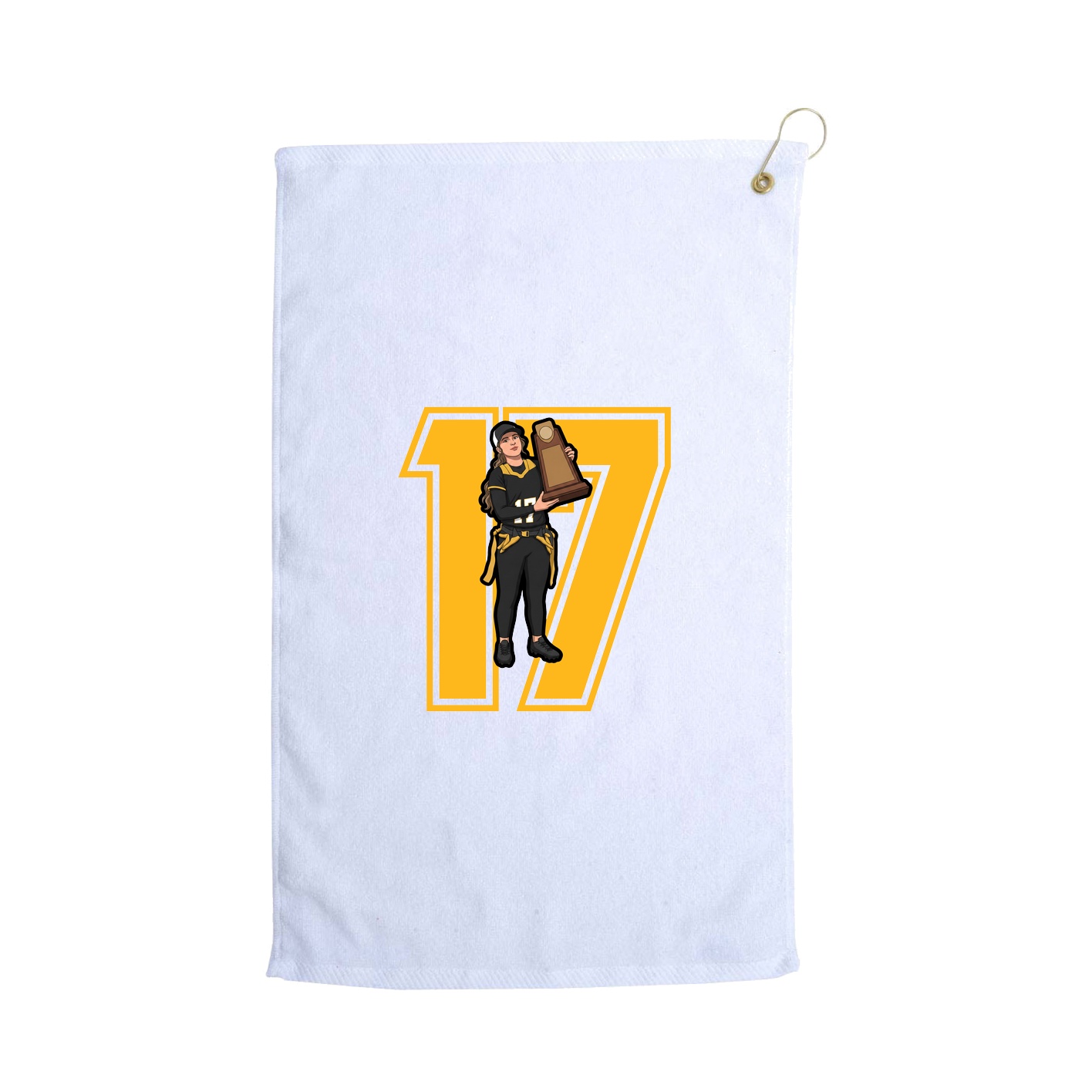 Golf Towel — Number in White