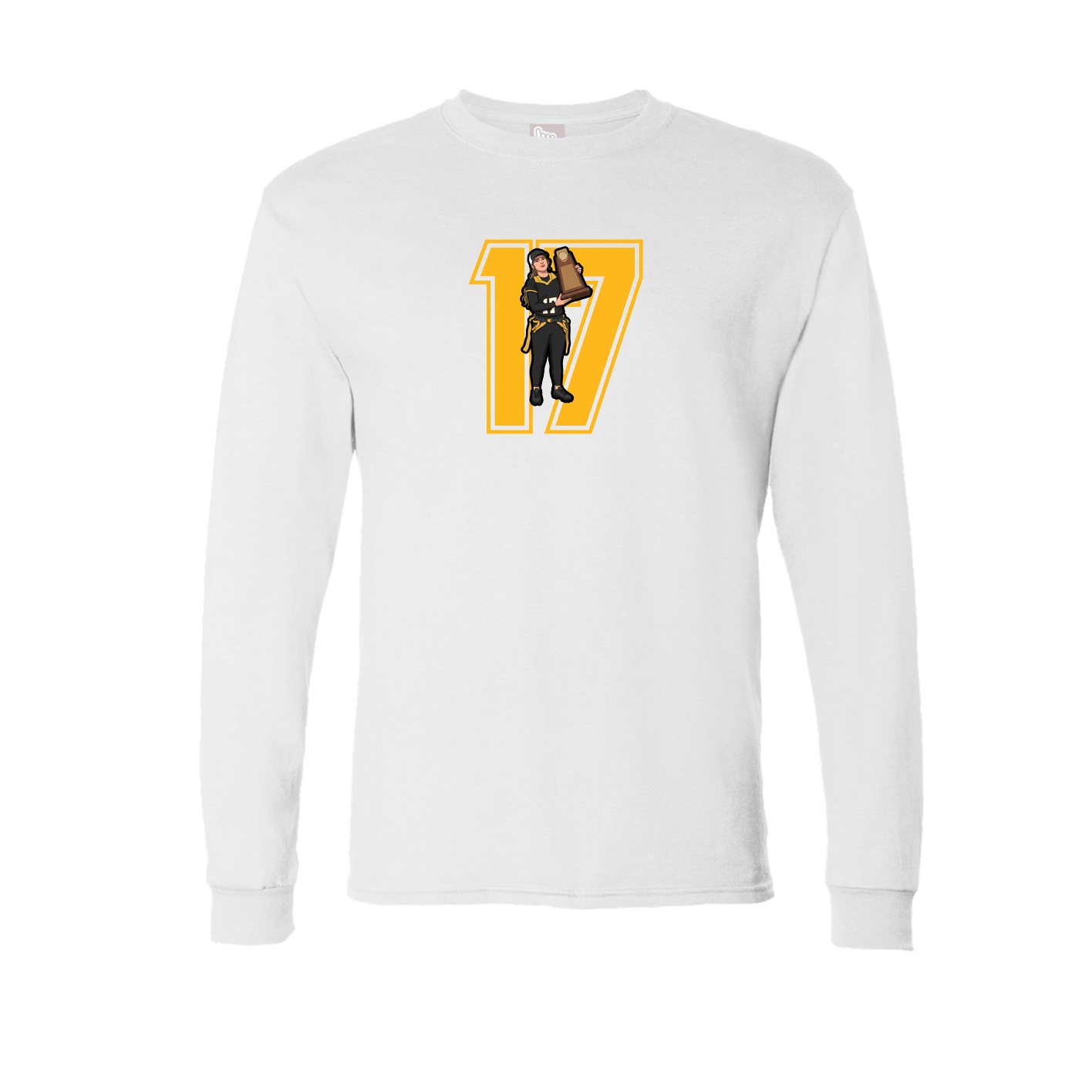 Long Sleeve Tee — Number in White