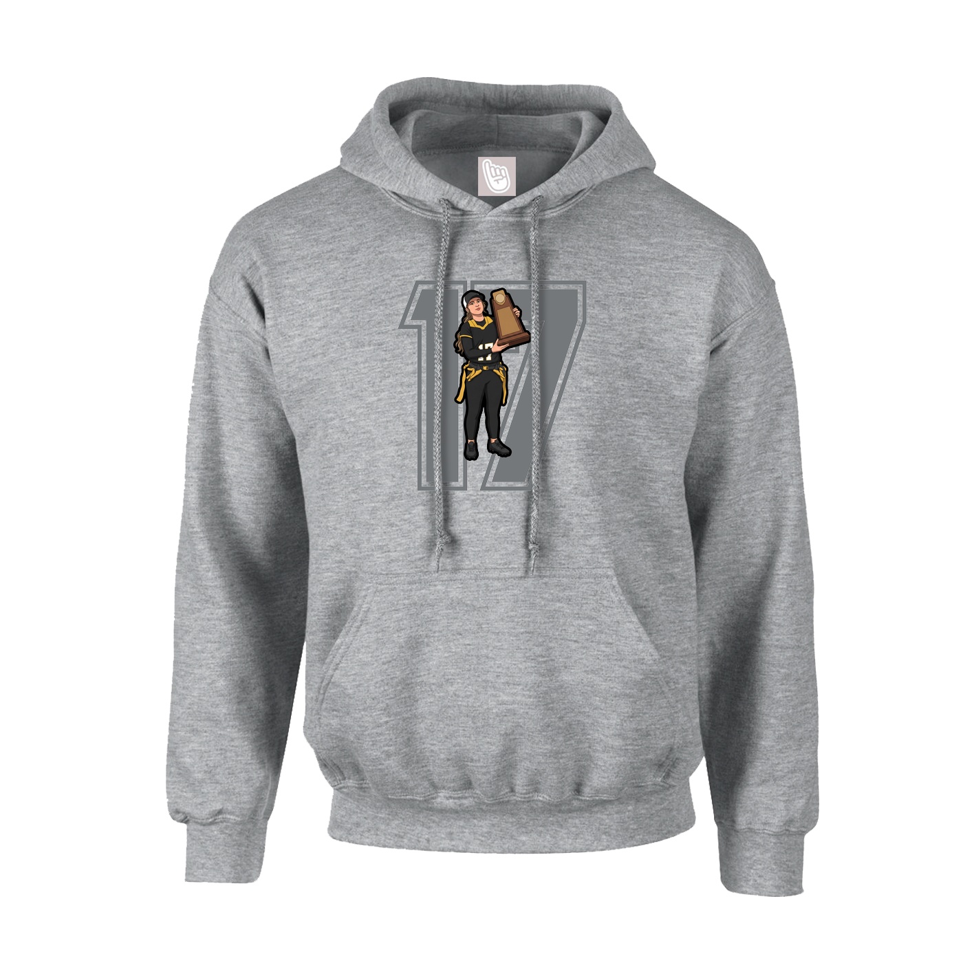 Hoodie — Number in Grey