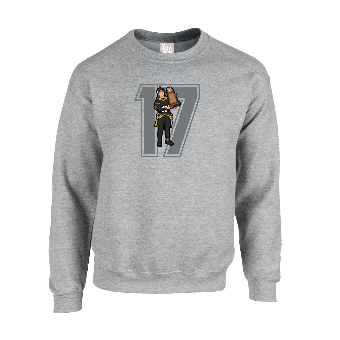 Fleece Crew — Number in Grey