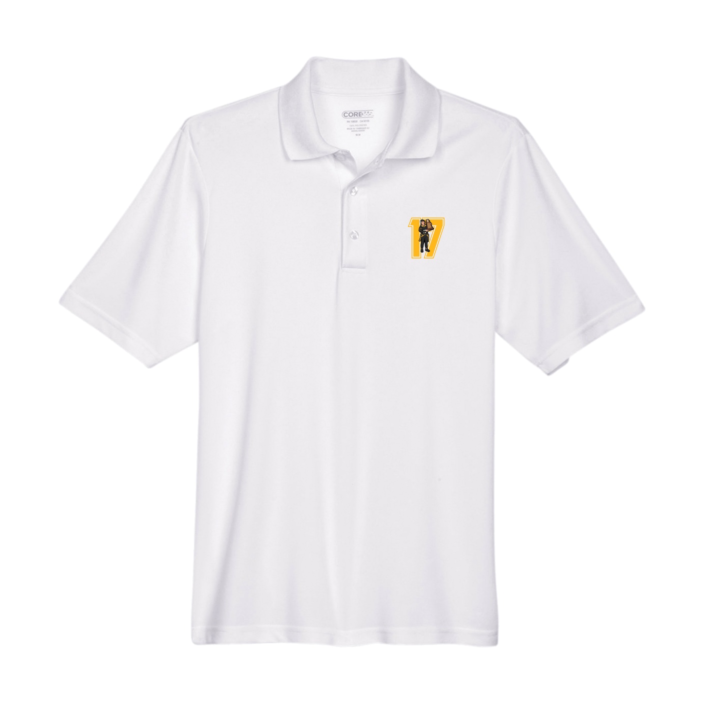 Performance Polo — Number in White