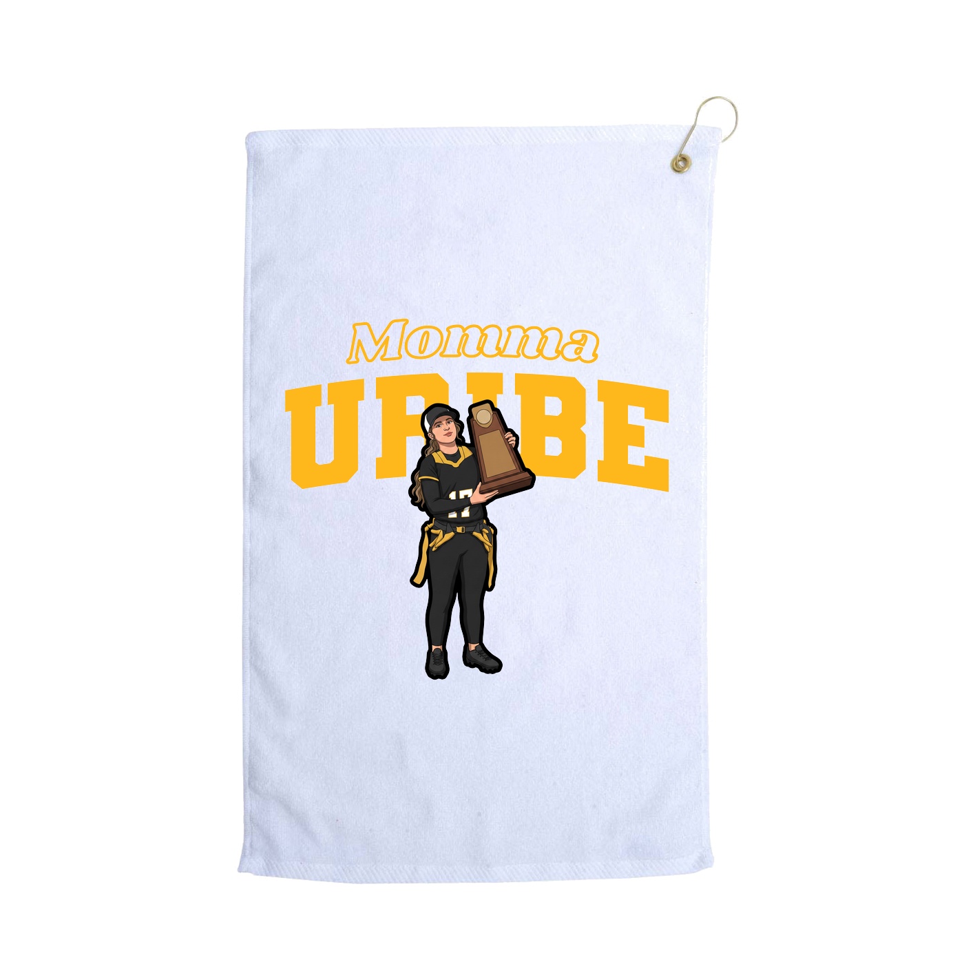 Golf Towel — Mothers Day Block in White