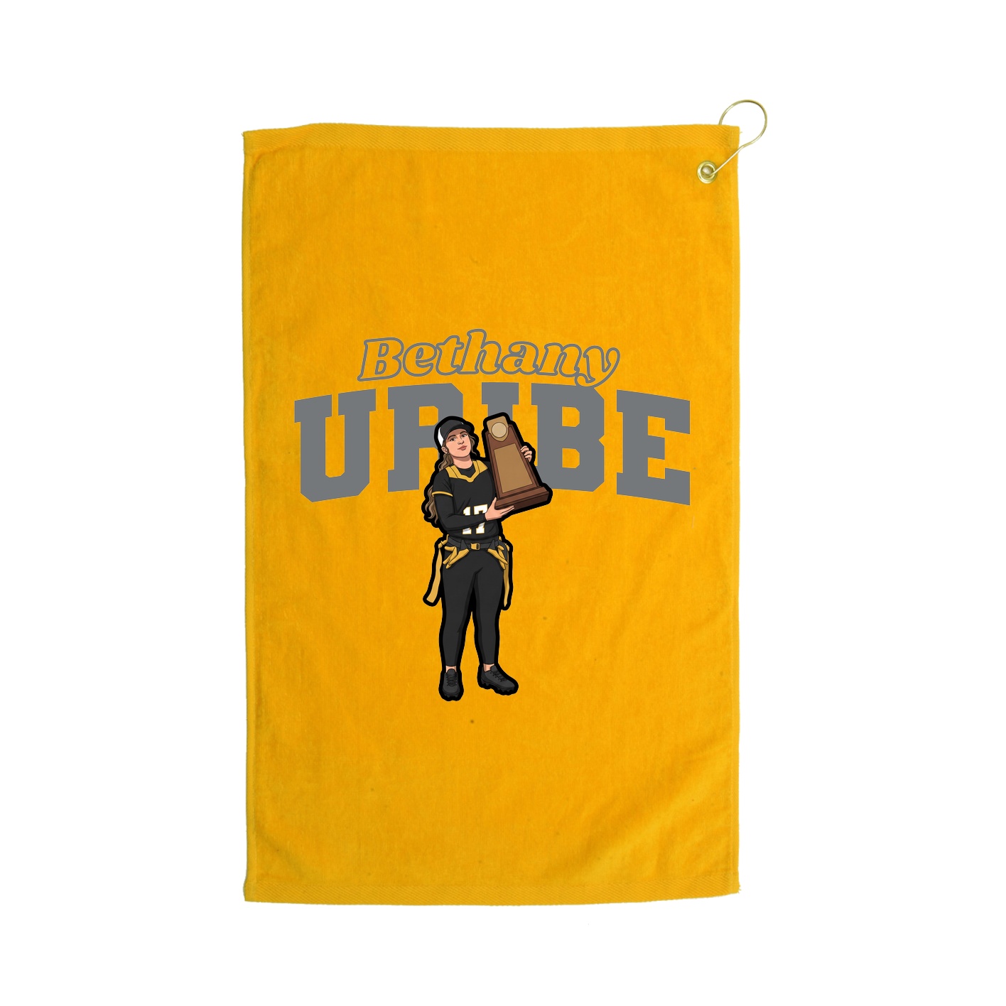 Golf Towel — Name Arch in Gold