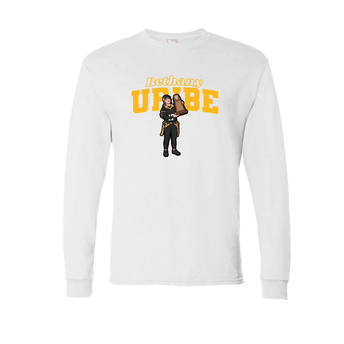 Long Sleeve Tee — Name Arch in White