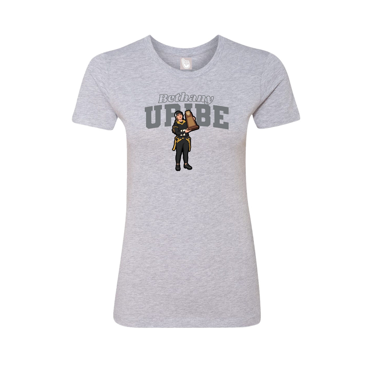Womens Tee — Name Arch in Grey