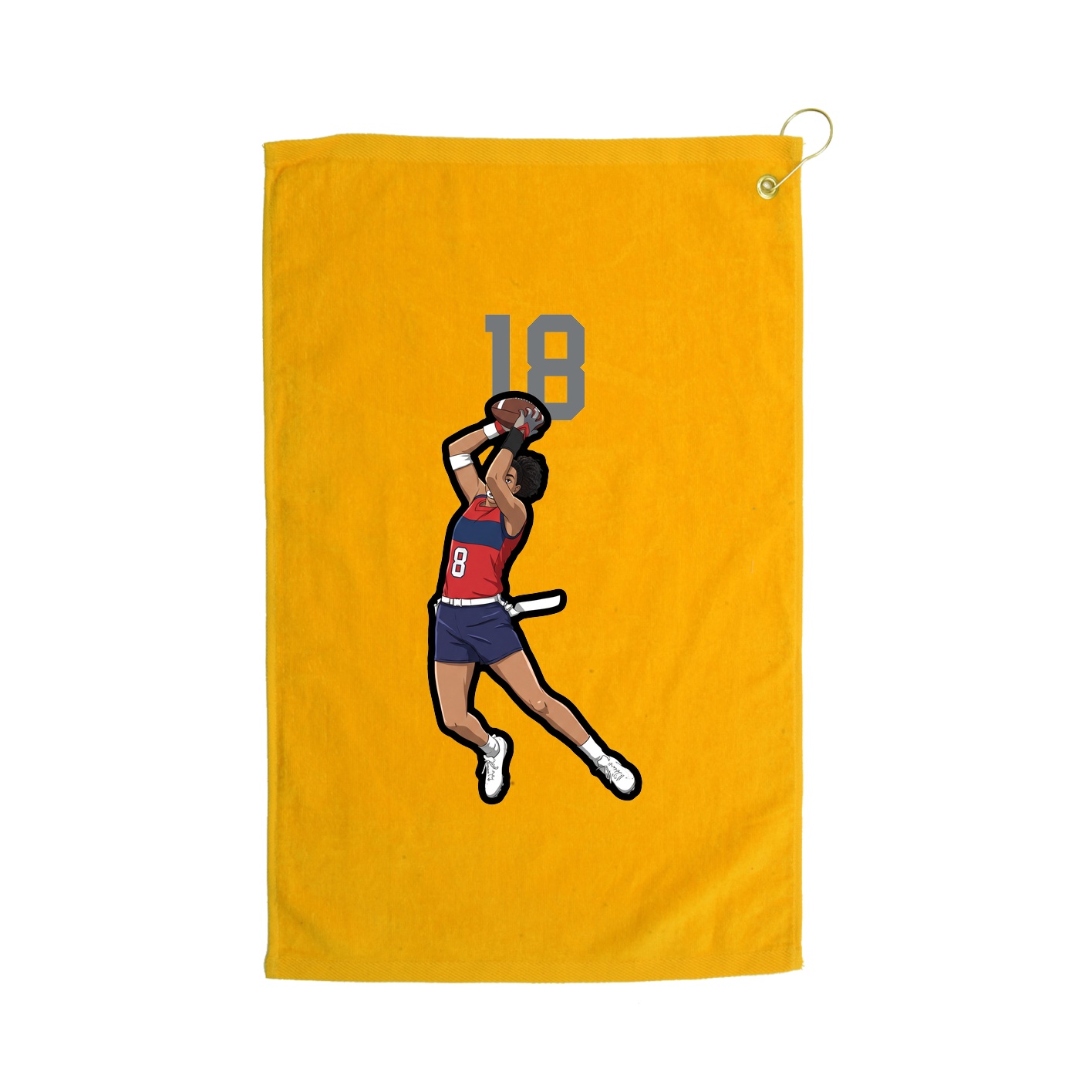 Golf Towel — Number Top in Gold