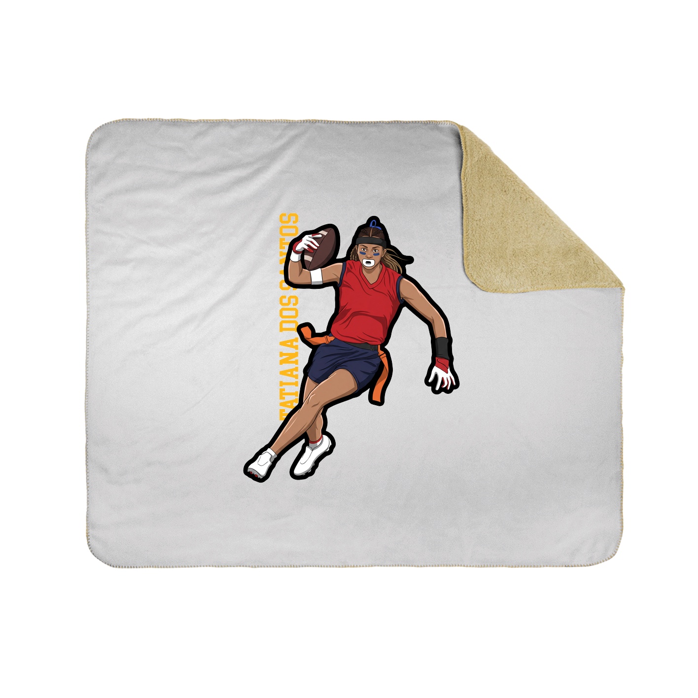 Throw Blanket — Name Vertical in White