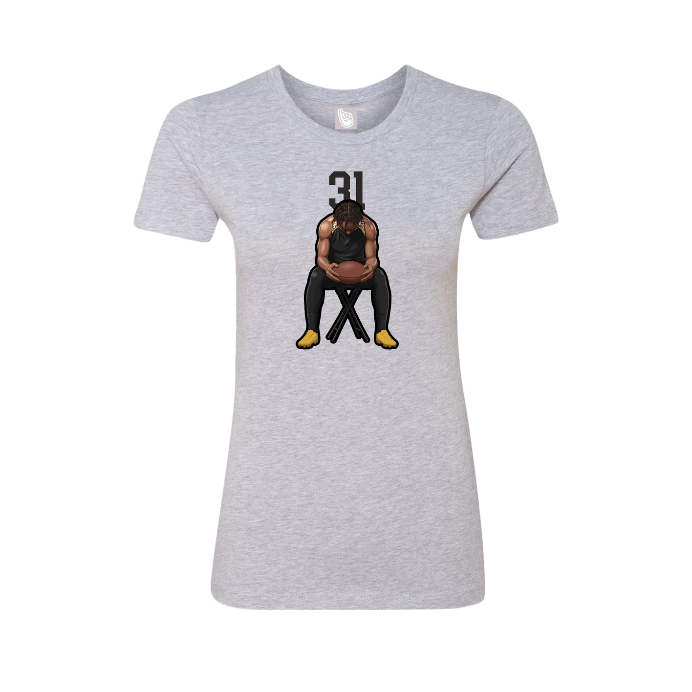 Fitted Women's Tee — Number Top in Grey
