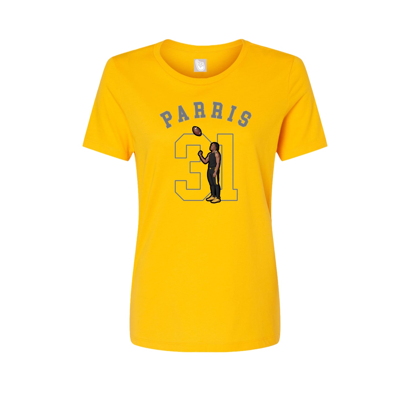 Fitted Women's Tee — Shirsey Arch in Gold
