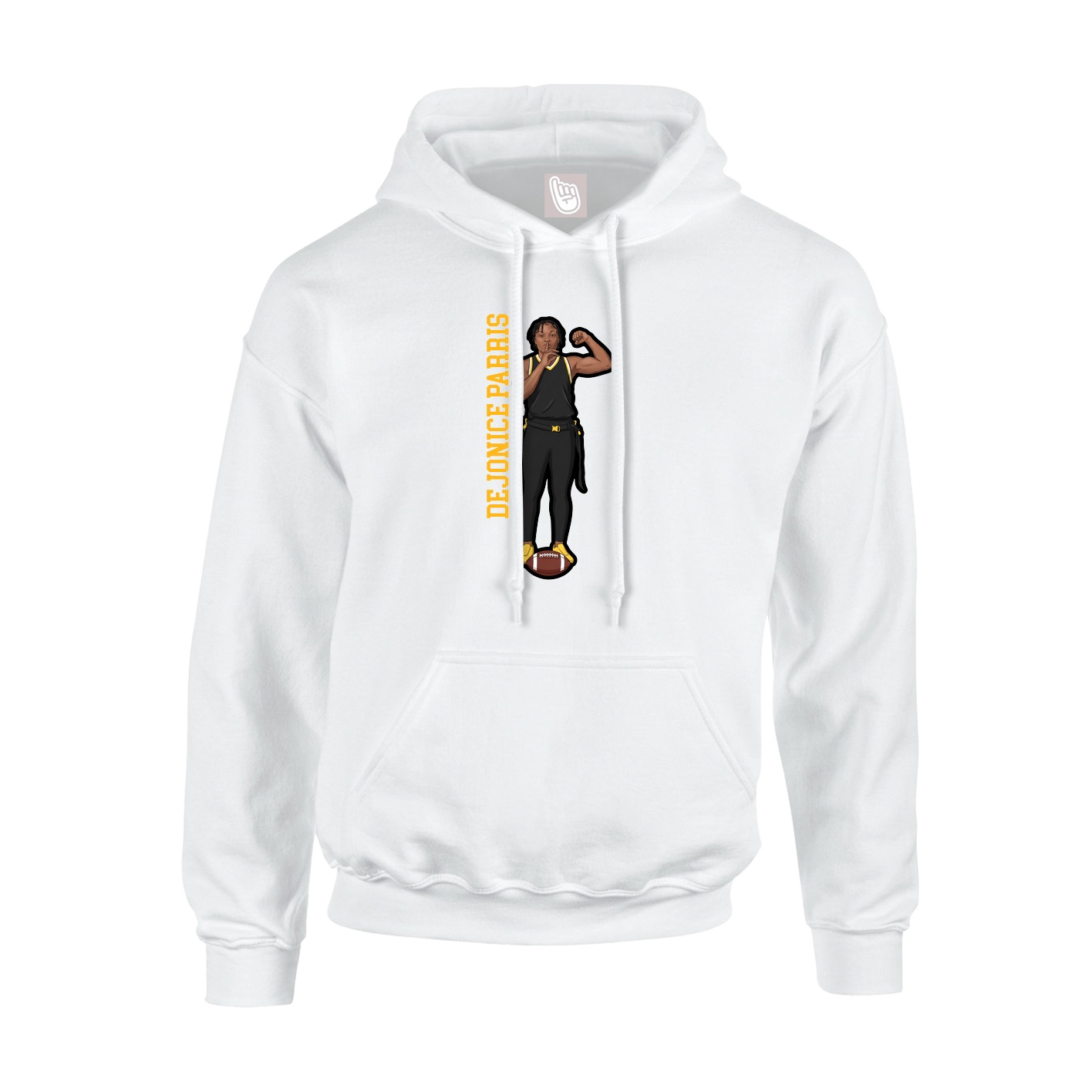 Youth Hoodie — Name Vertical in White