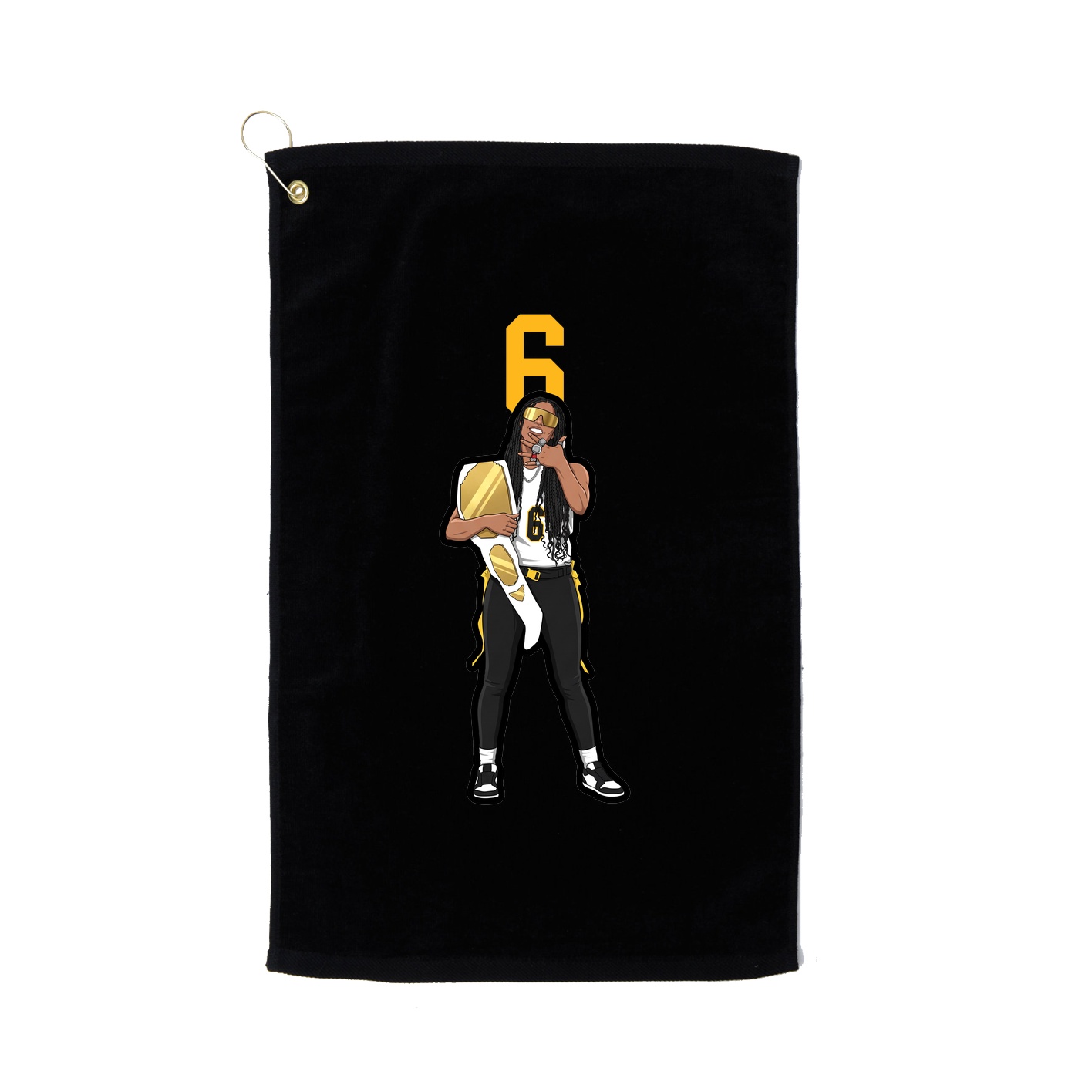 Golf Towel — Number Top in Black