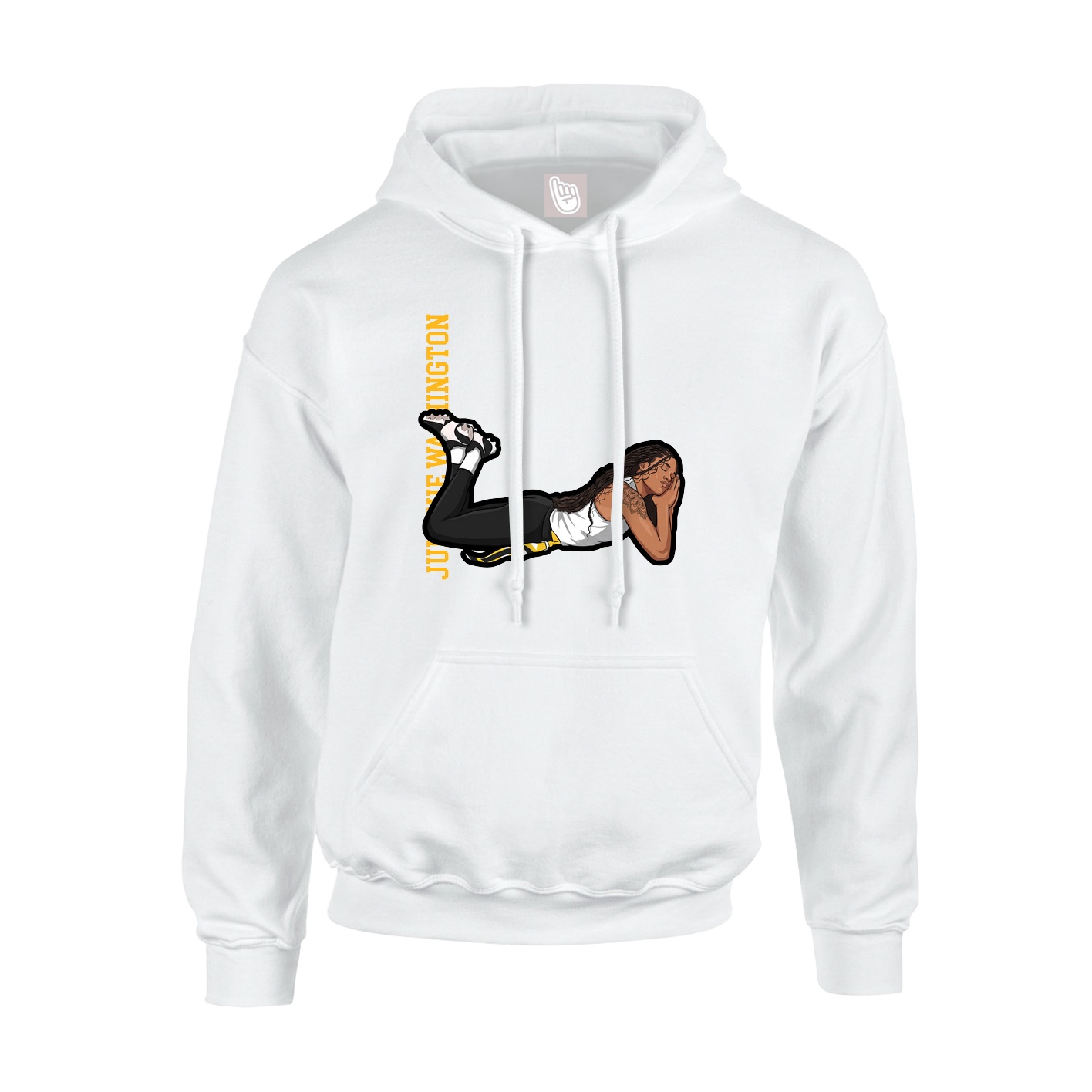 Youth Hoodie — Name Vertical in White