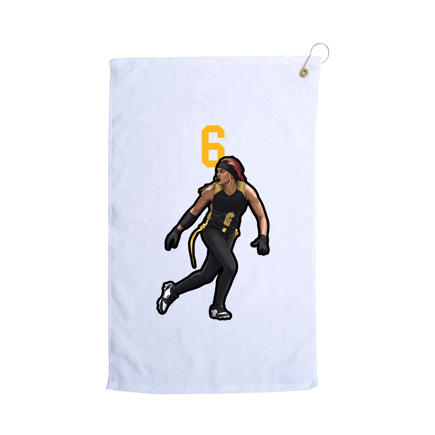 Golf Towel — Number Top in White