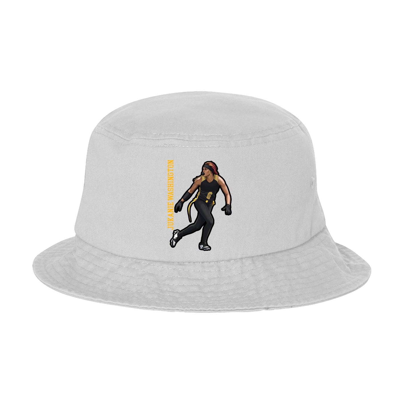 Bucket Cap — Name Vertical in White