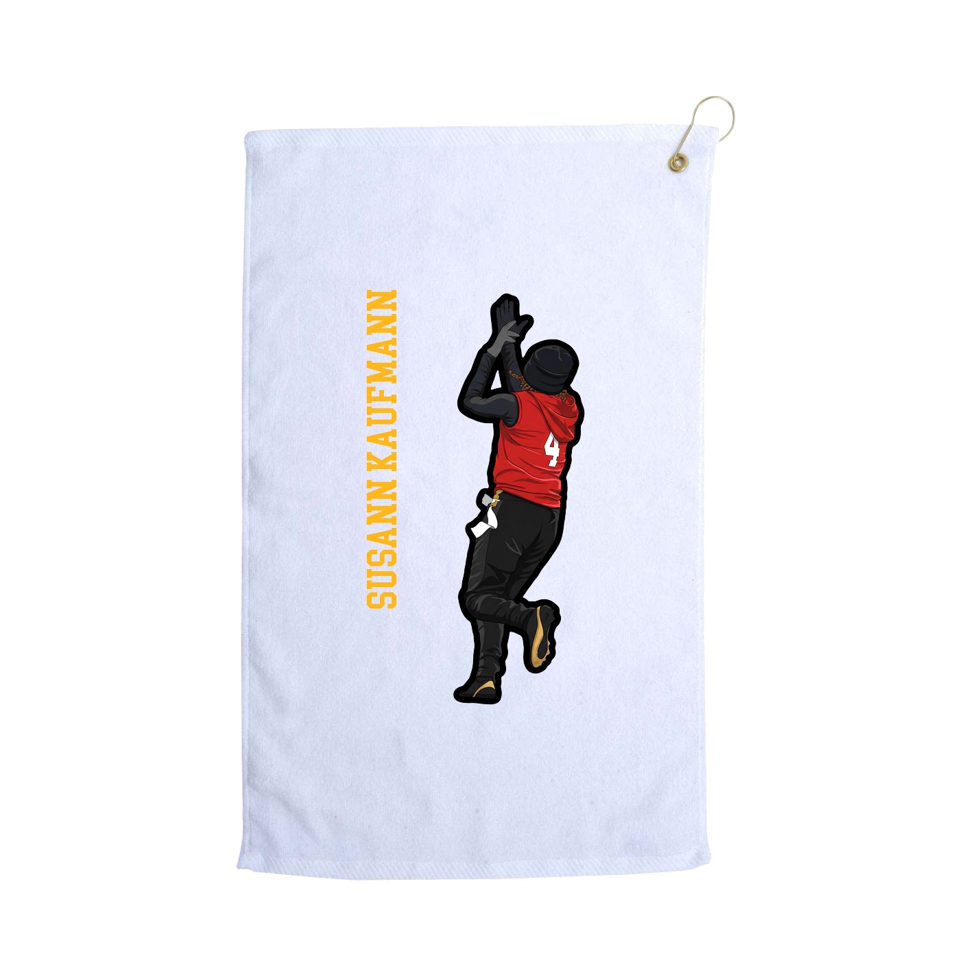 Golf Towel — Name Vertical in White