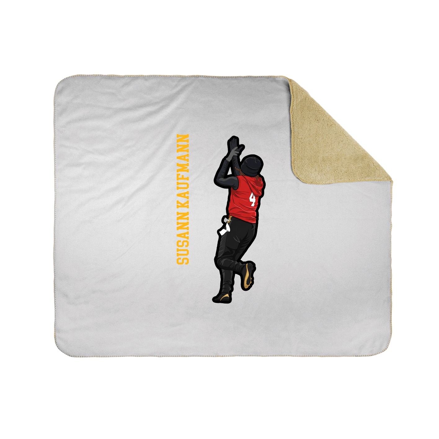 Throw Blanket — Name Vertical in White