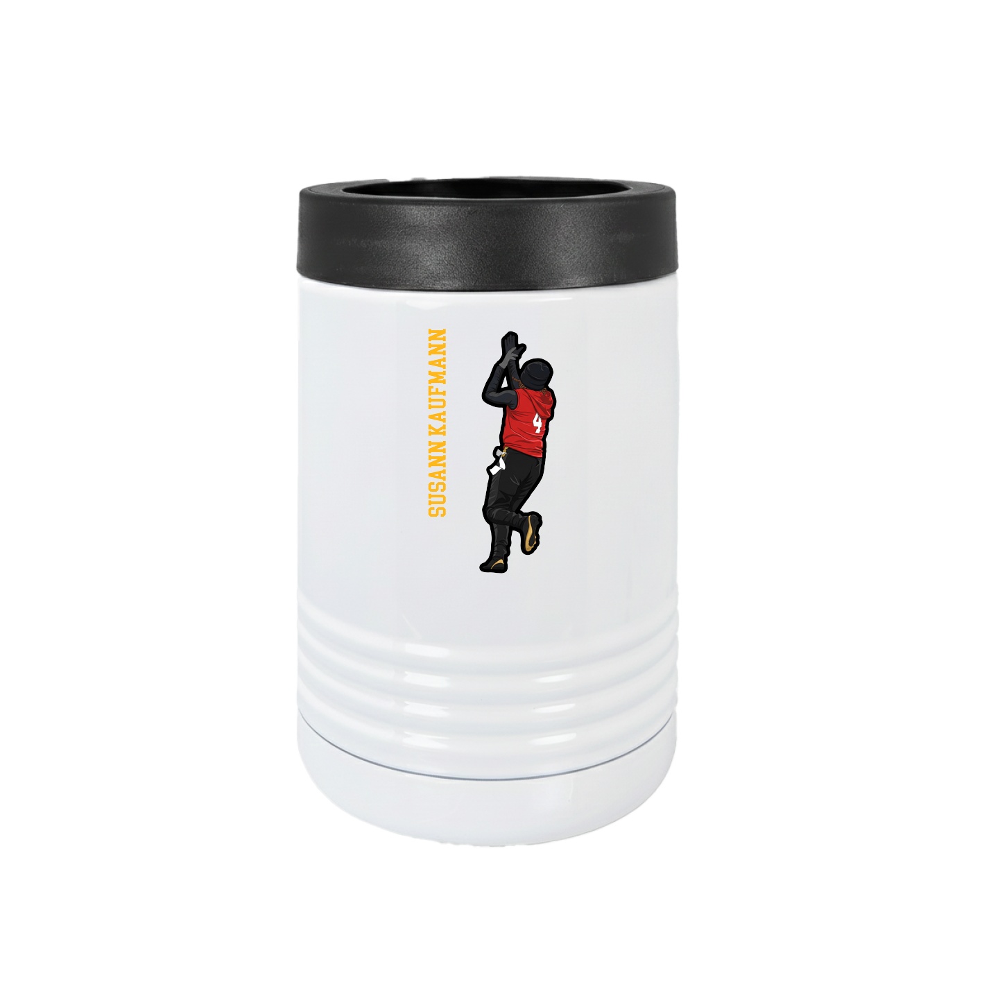 Beverage Holder — Name Vertical in White