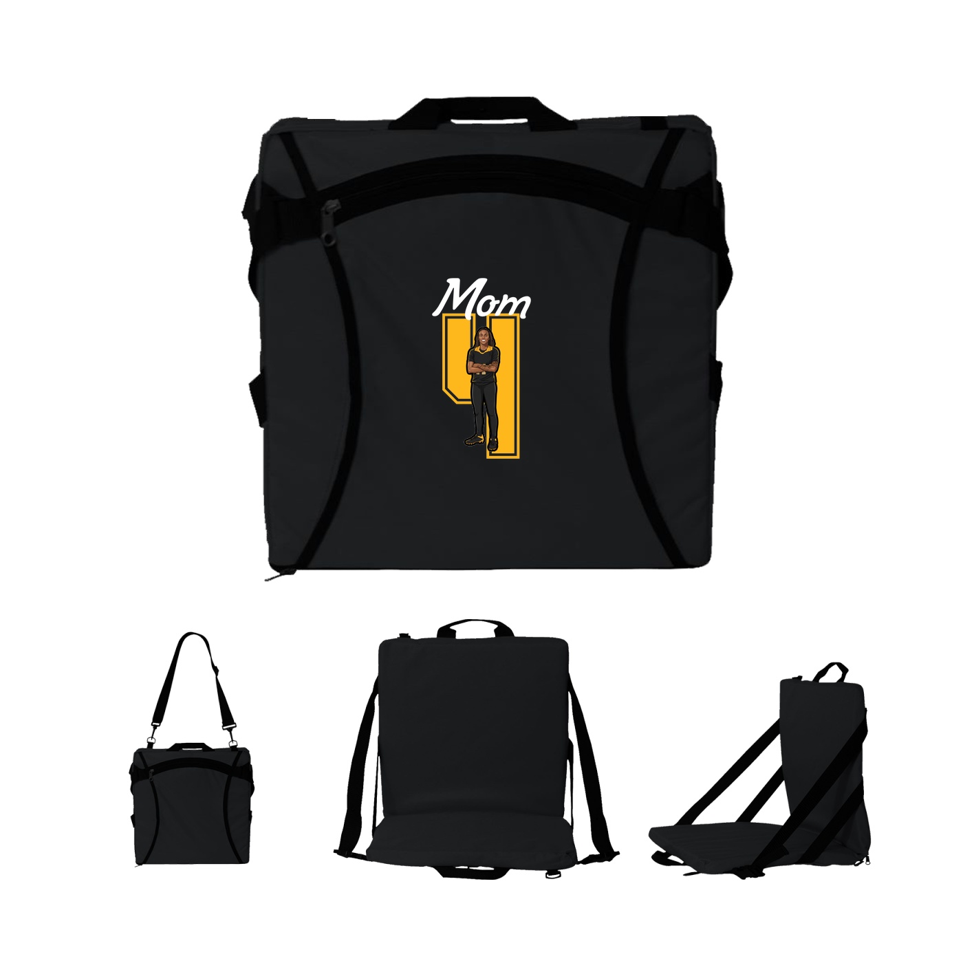 Folding Stadium Seat — Mothers Day Shirsey in Black