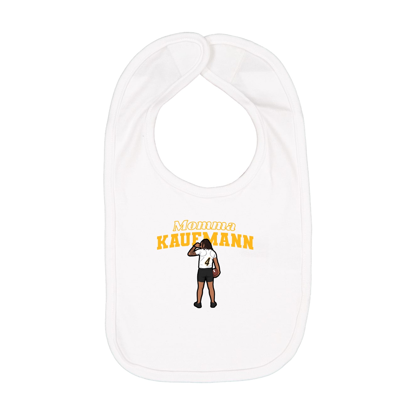 Infant Bib — Mothers Day Block in White
