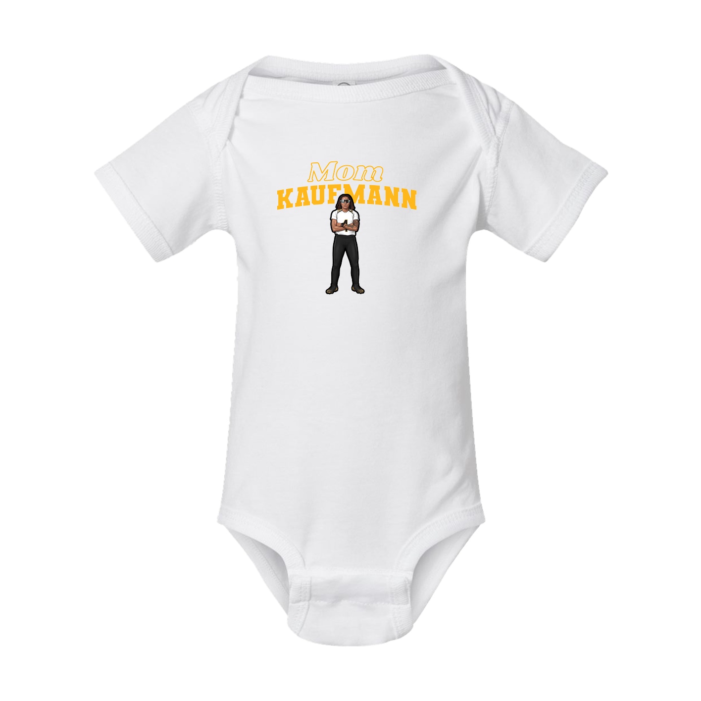 Baby Onesie — Mothers Day Block in White