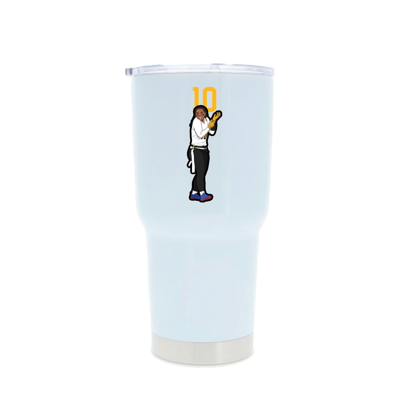 30oz Stainless Steel Tumbler — Number Top in White