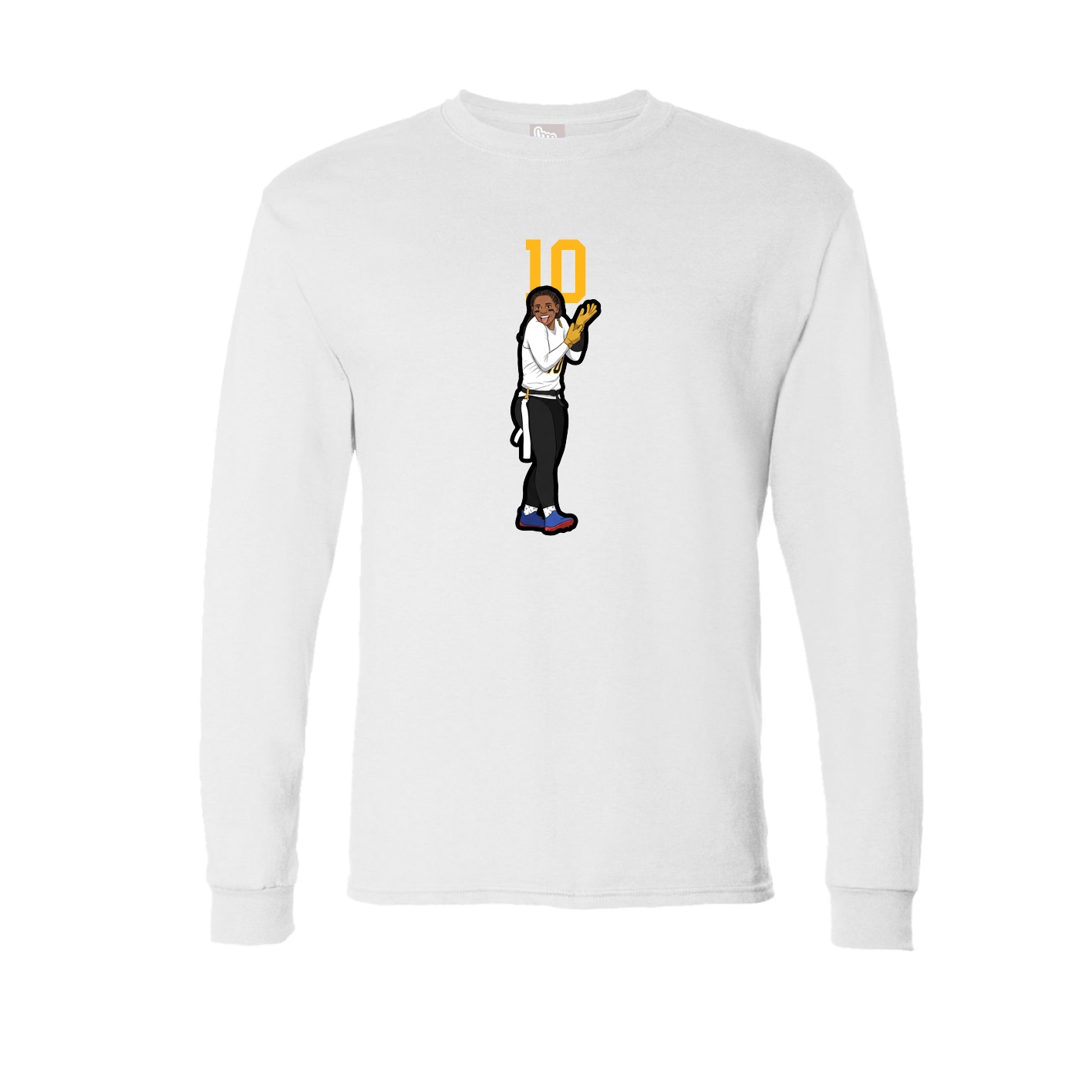 Long Sleeve Tee — Number Top in White