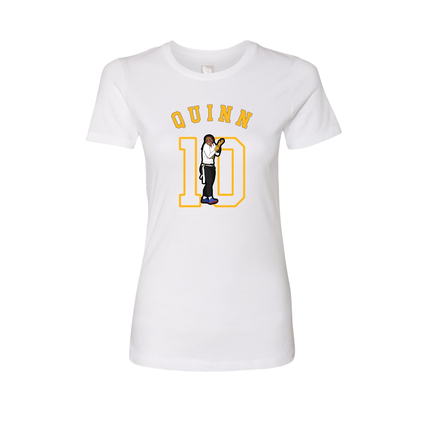 Fitted Women's Tee — Shirsey Arch in White