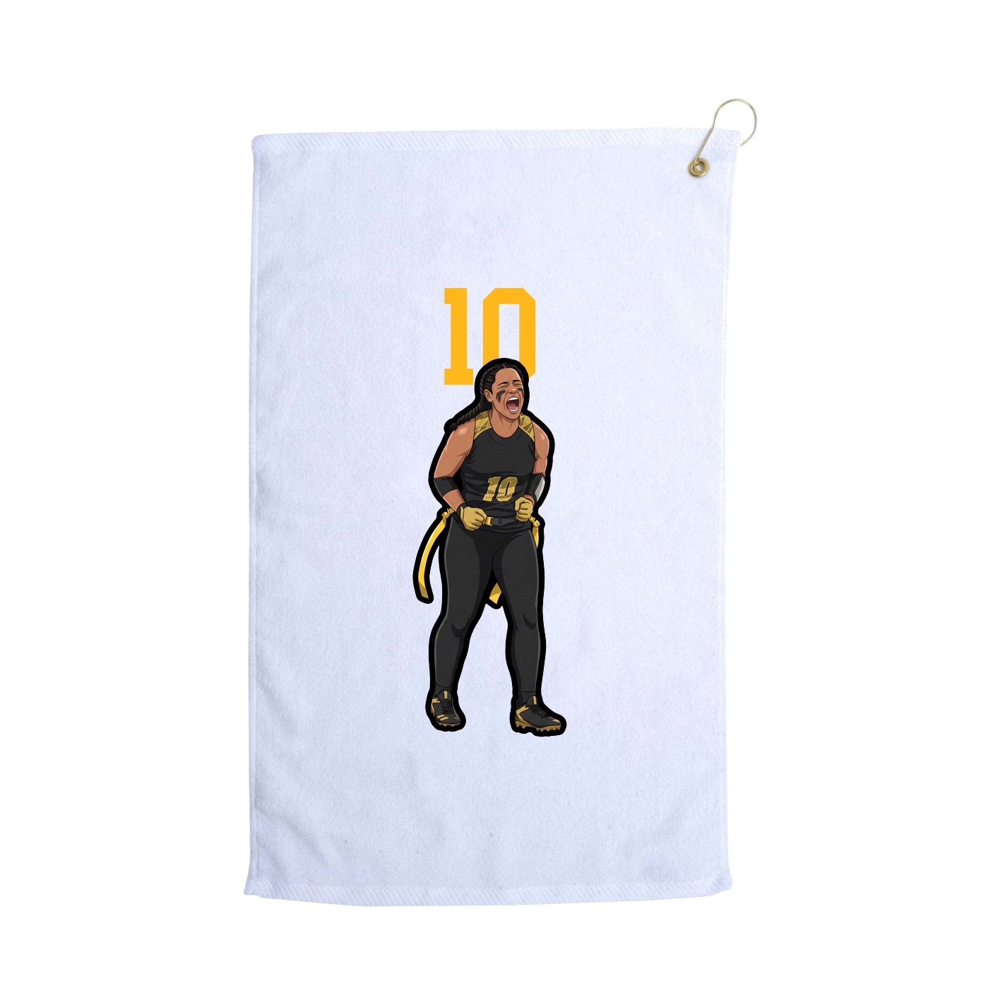 Golf Towel — Number Top in White