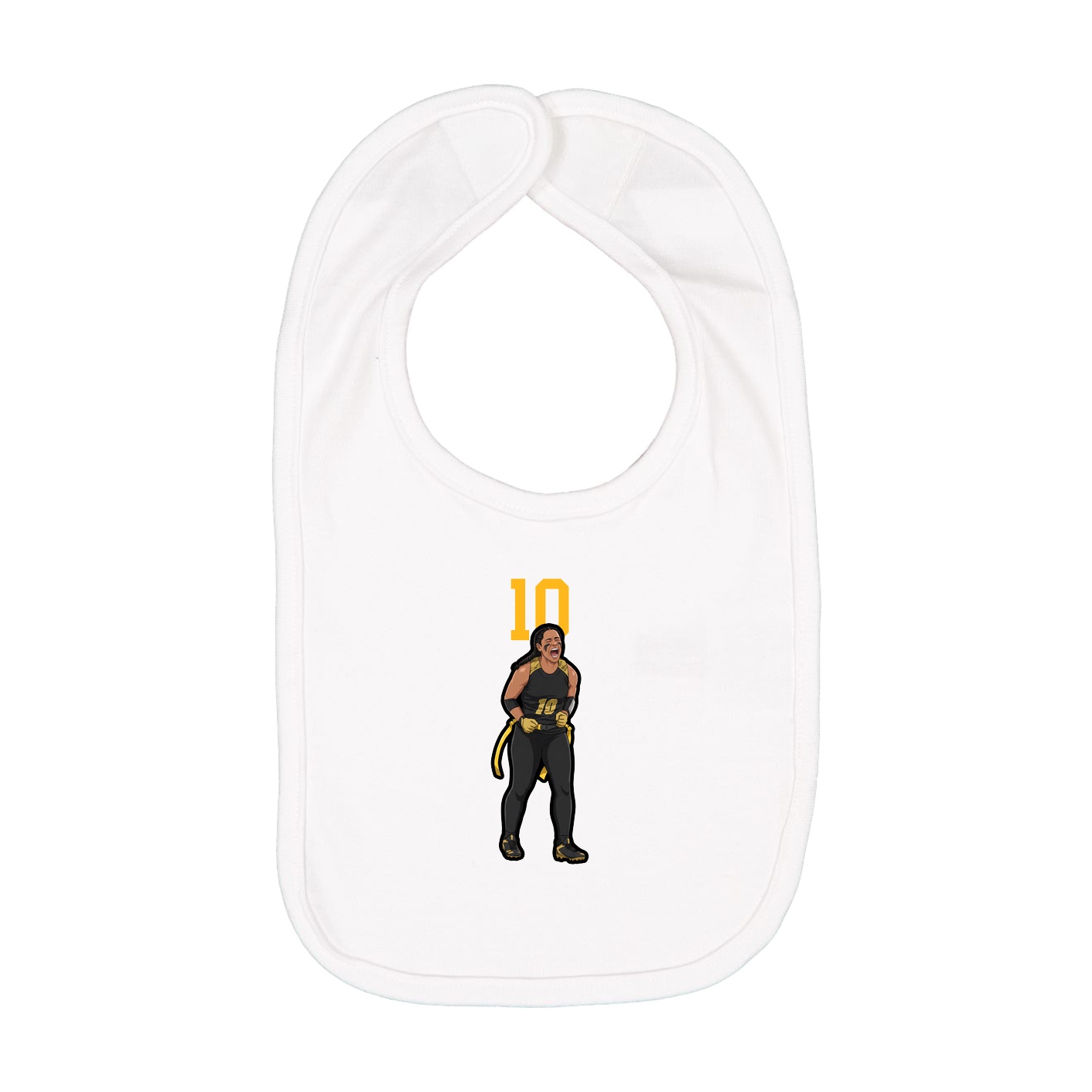 Infant Bib — Number Top in White