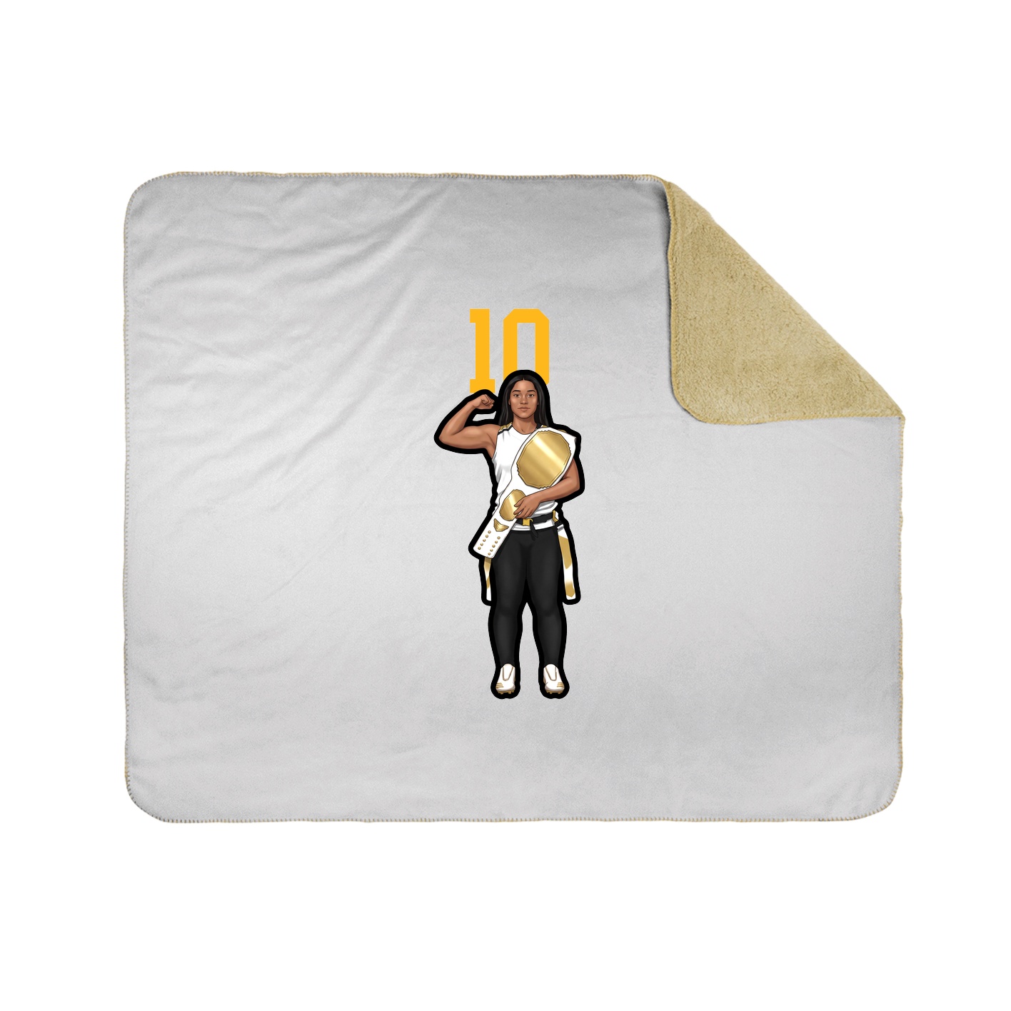 Throw Blanket — Number Top in White