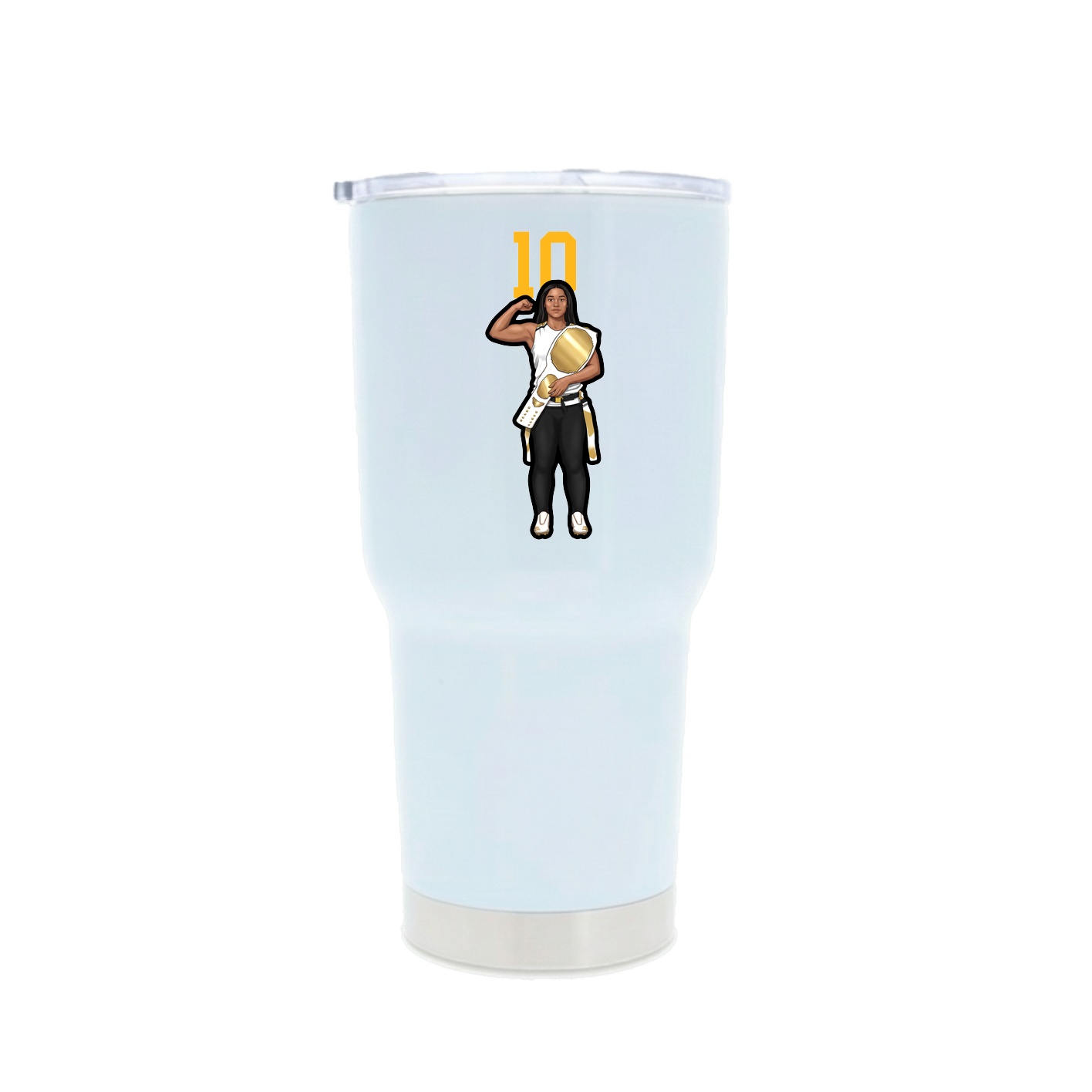 30oz Stainless Steel Tumbler — Number Top in White