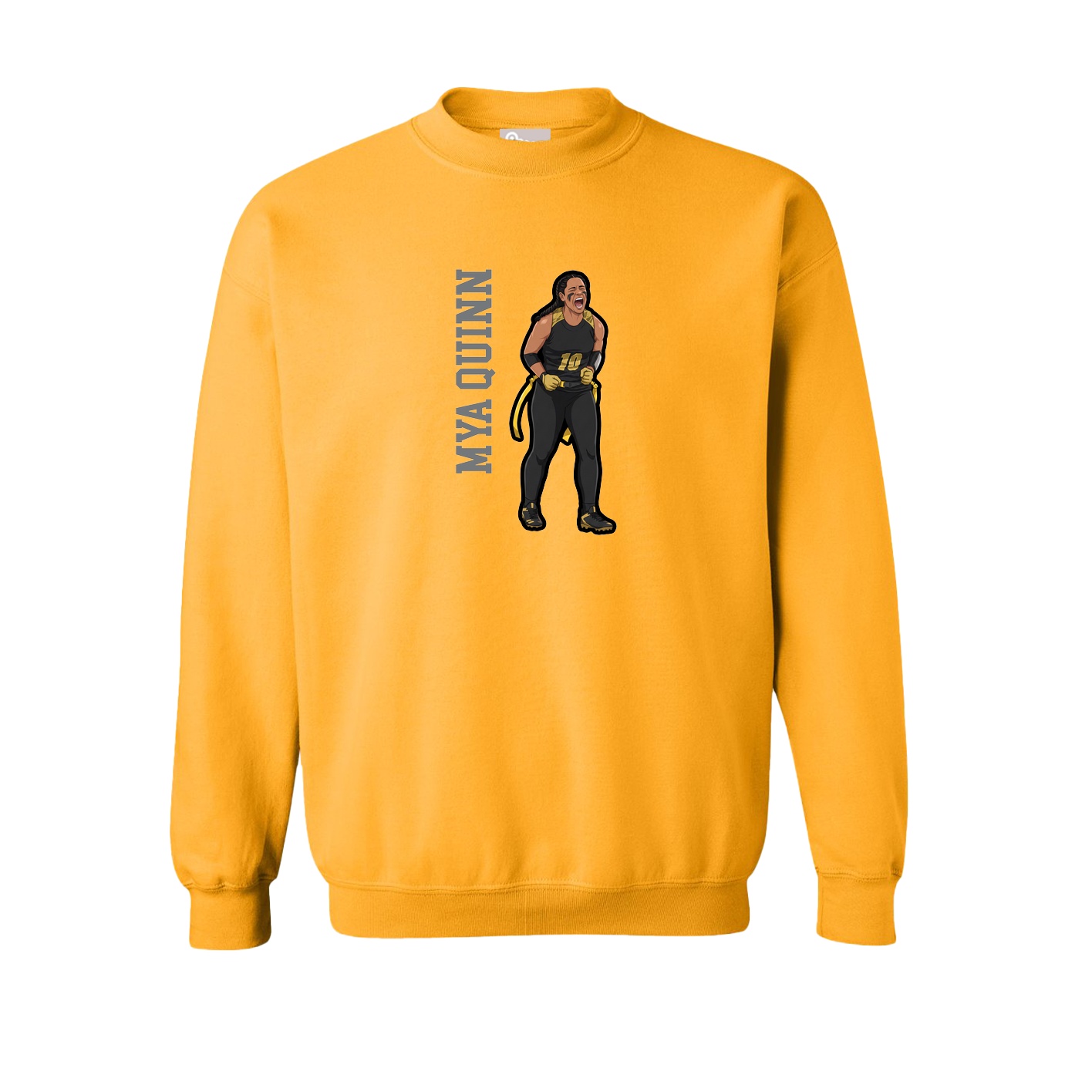 Fleece Crew — Name Vertical in Gold