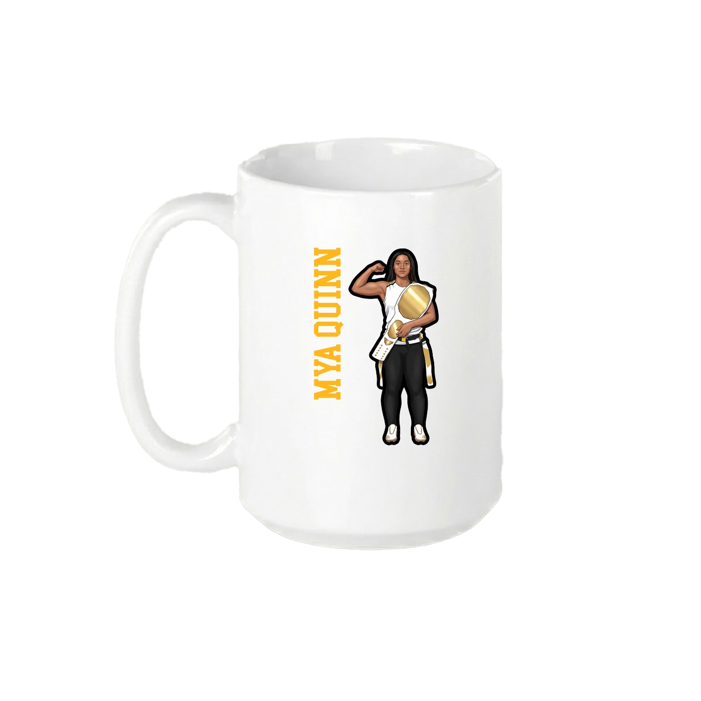 15oz Coffee Mug — Name Vertical in White