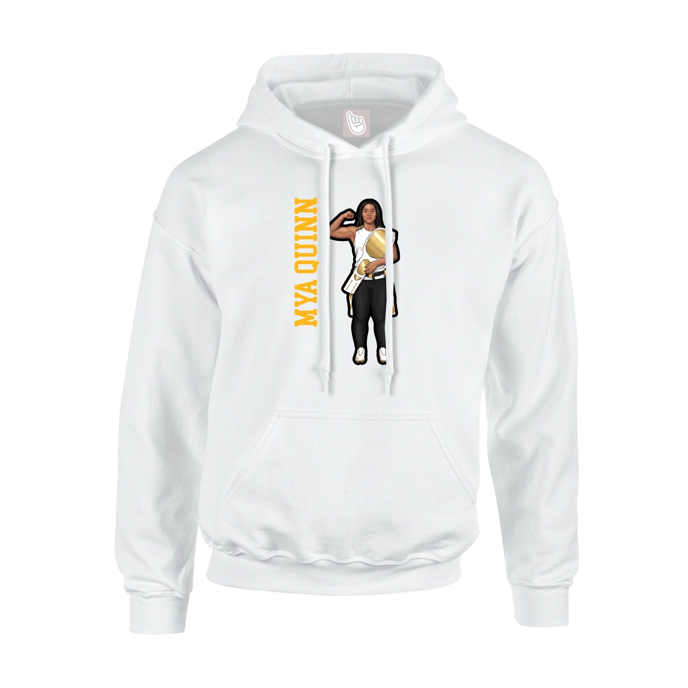 Youth Hoodie — Name Vertical in White