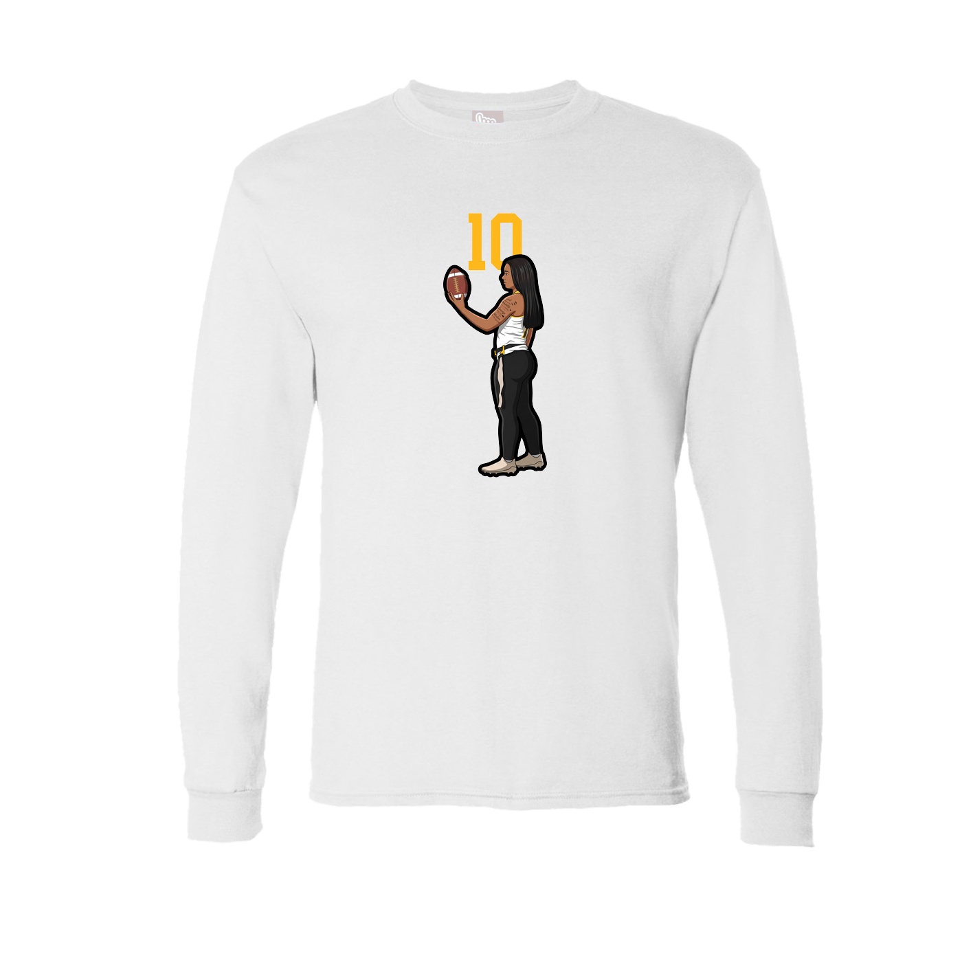 Long Sleeve Tee — Number Top in White