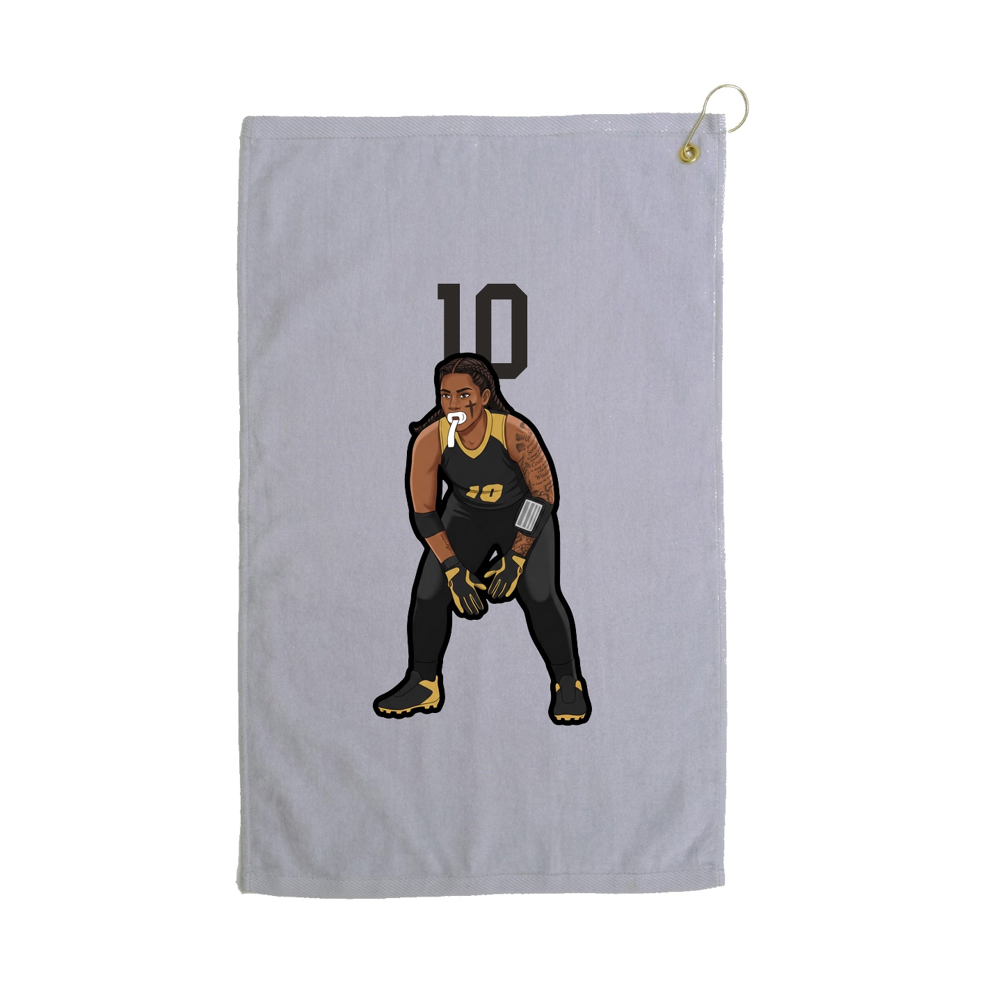 Golf Towel — Number Top in Grey