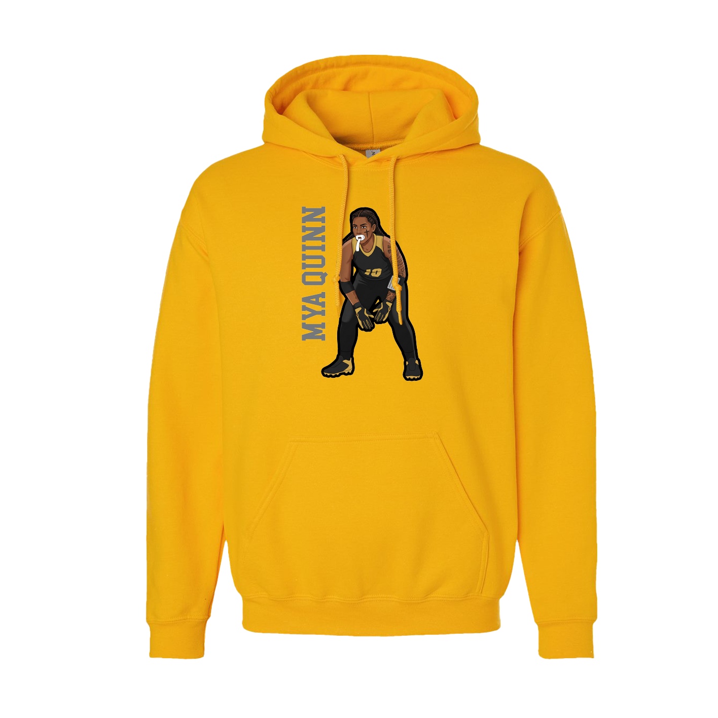Youth Hoodie — Name Vertical in Gold