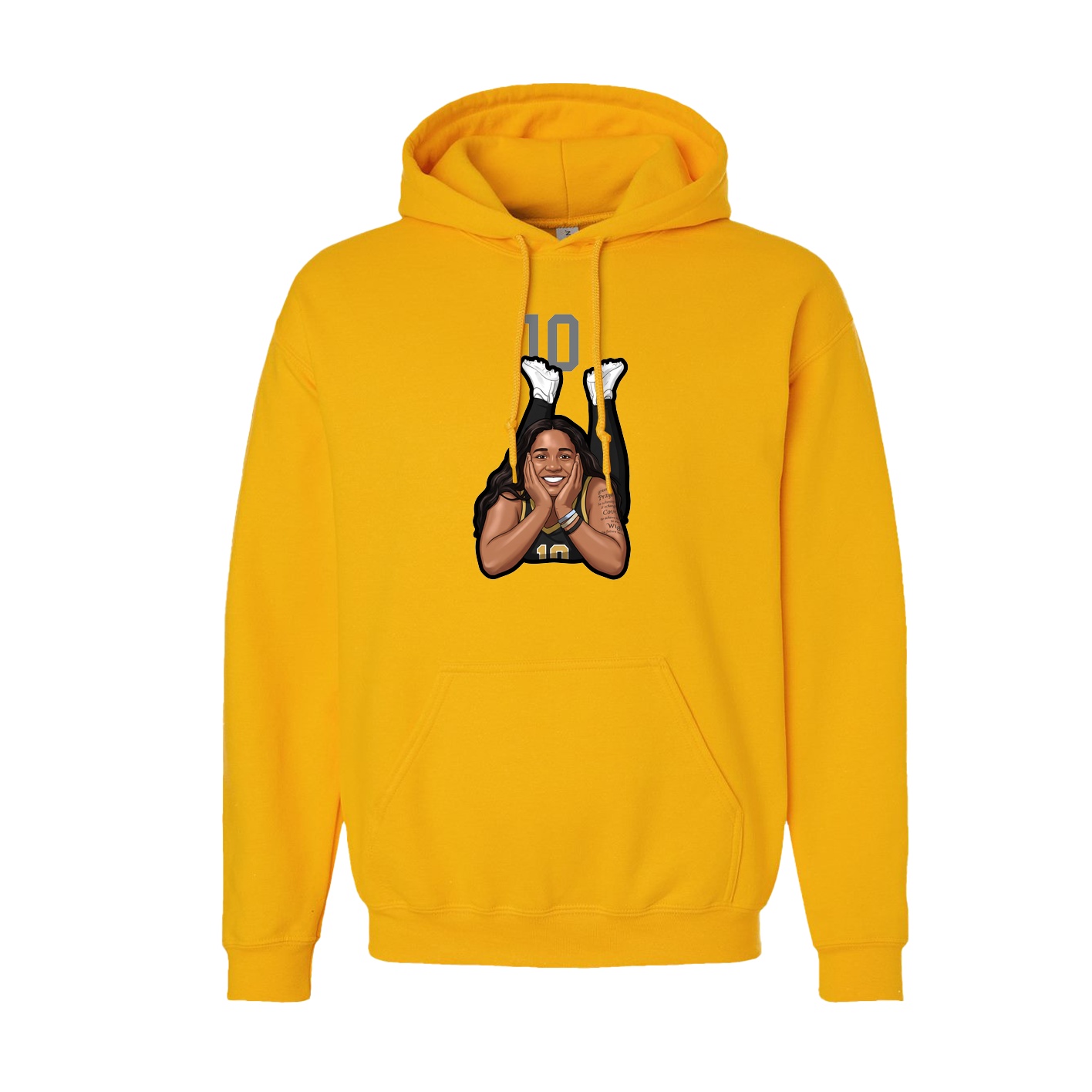 Hoodie — Number Top in Gold