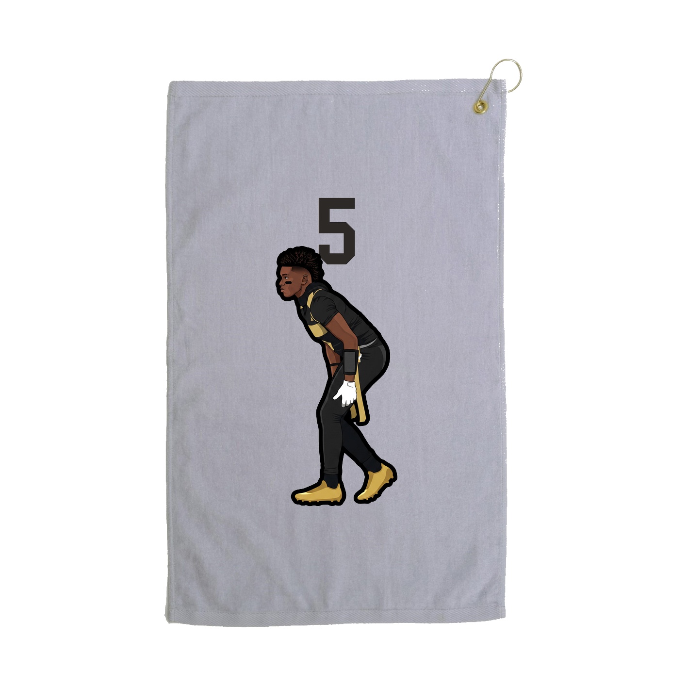 Golf Towel — Number Top in Grey