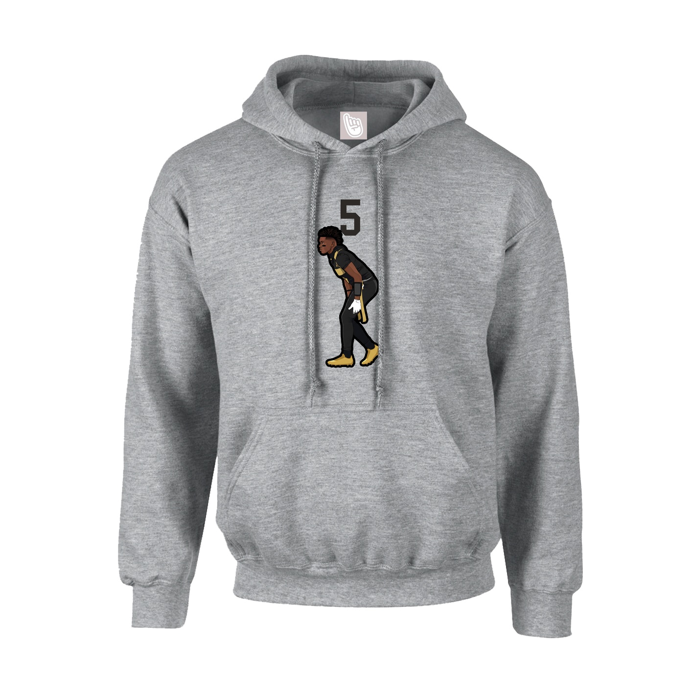 Youth Hoodie — Number Top in Grey