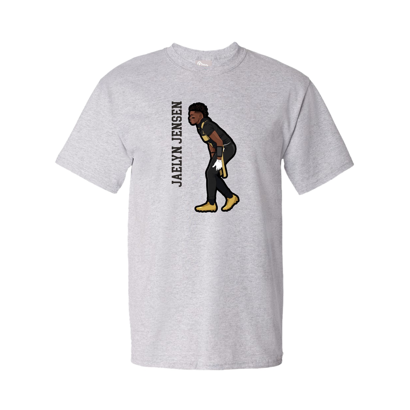 Tee — Name Vertical in Grey