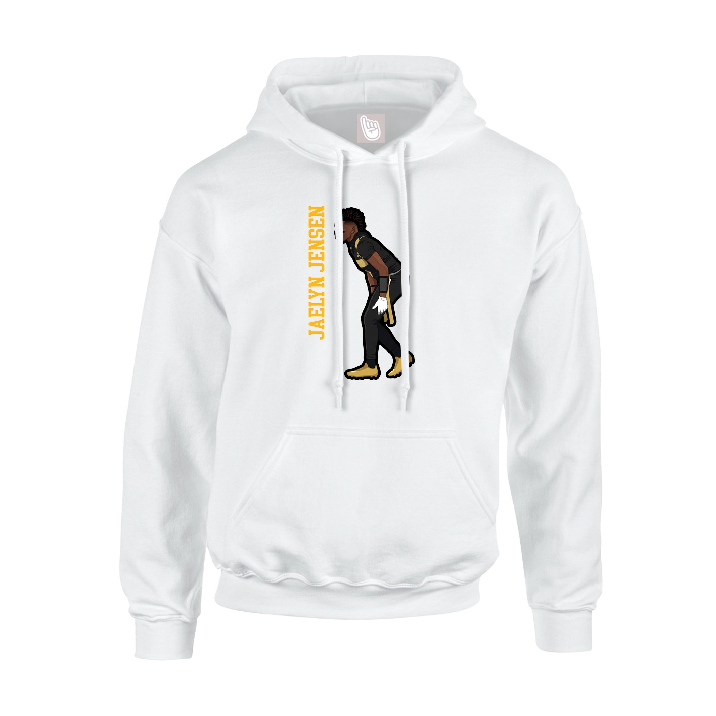 Hoodie — Name Vertical in White