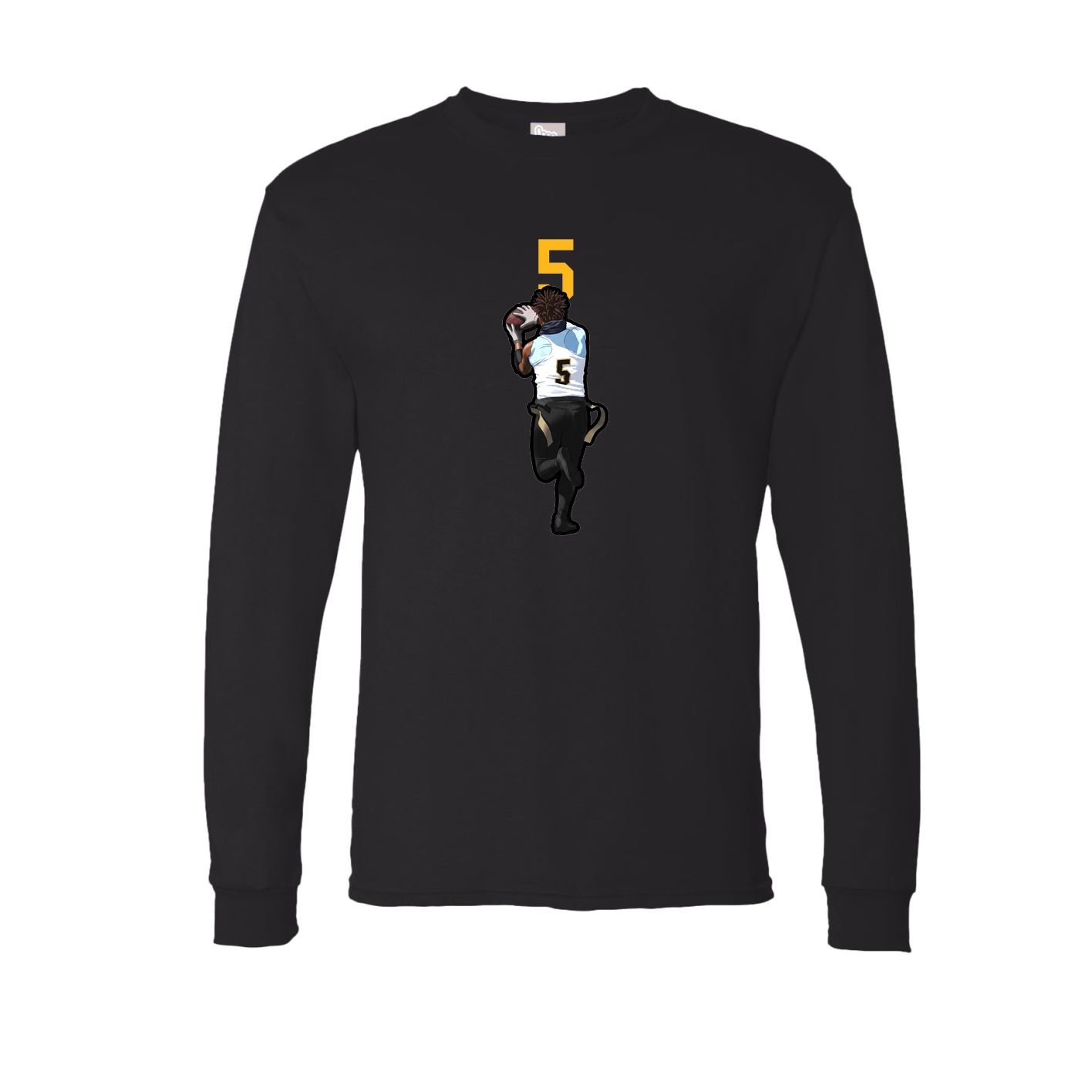 Long Sleeve Tee — Number Top in Black