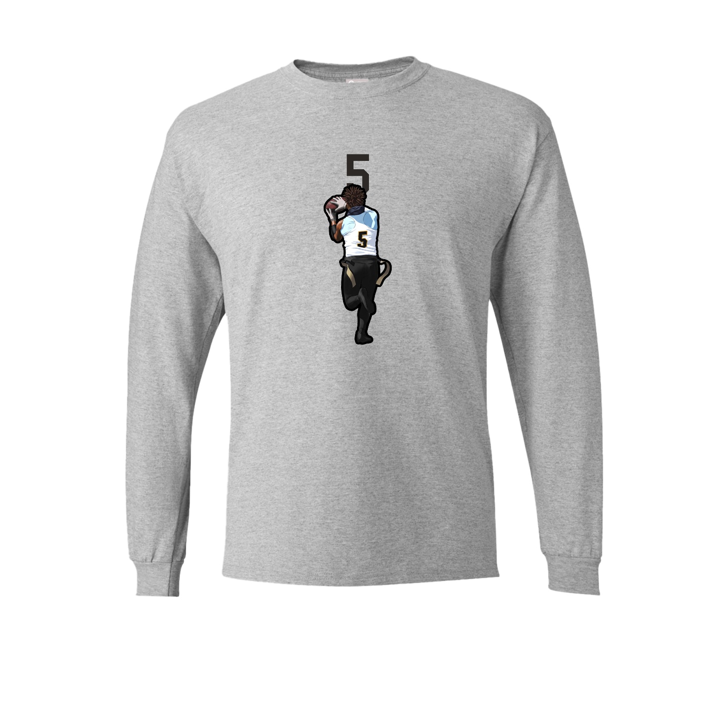 Long Sleeve Tee — Number Top in Grey