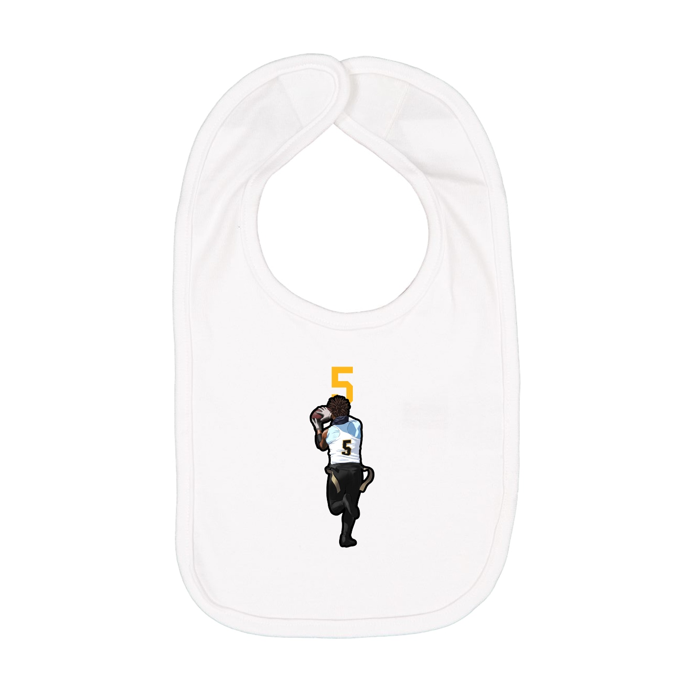 Infant Bib — Number Top in White