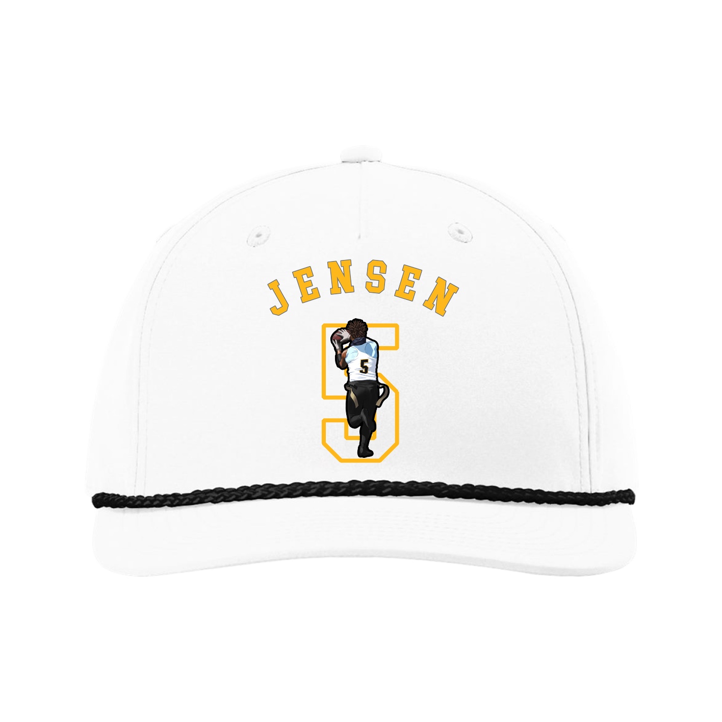 Five-Panel Classic Rope Cap — Shirsey Arch in White