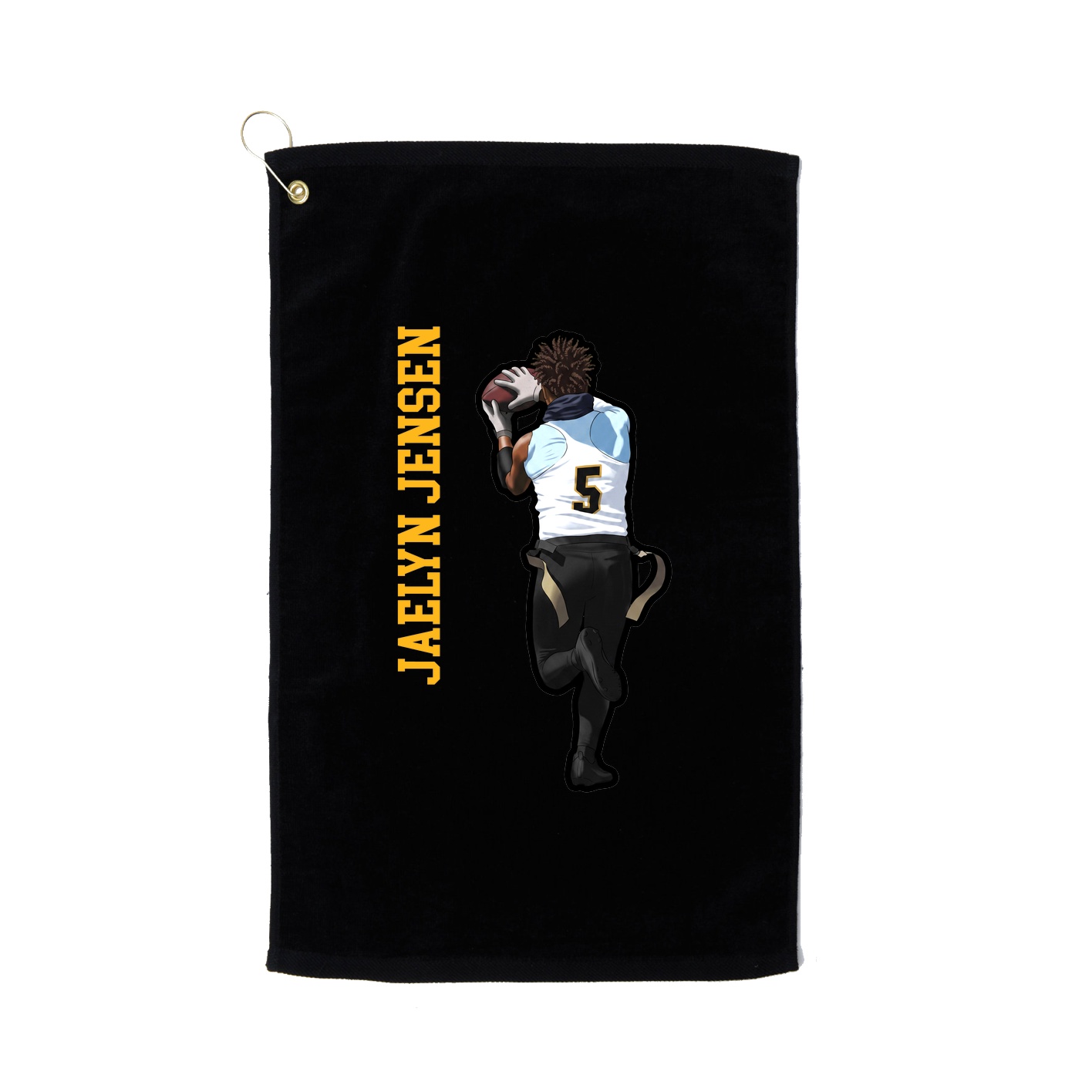 Golf Towel — Name Vertical in Black