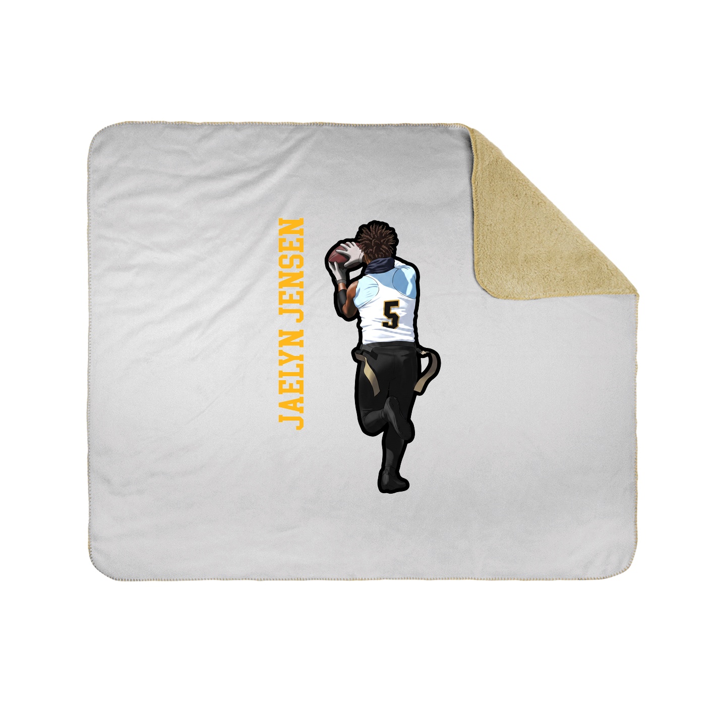 Throw Blanket — Name Vertical in White